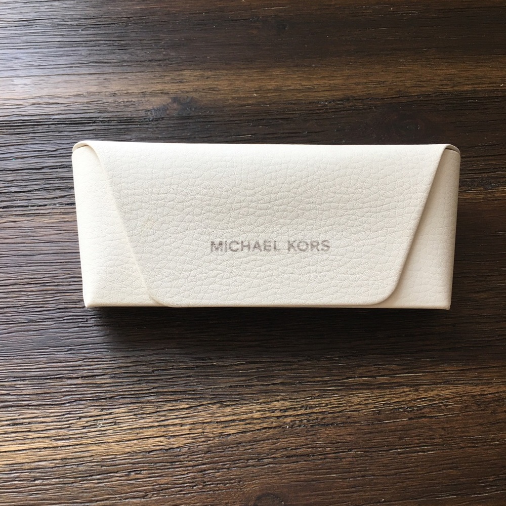 Michael Kors white eyeglass case